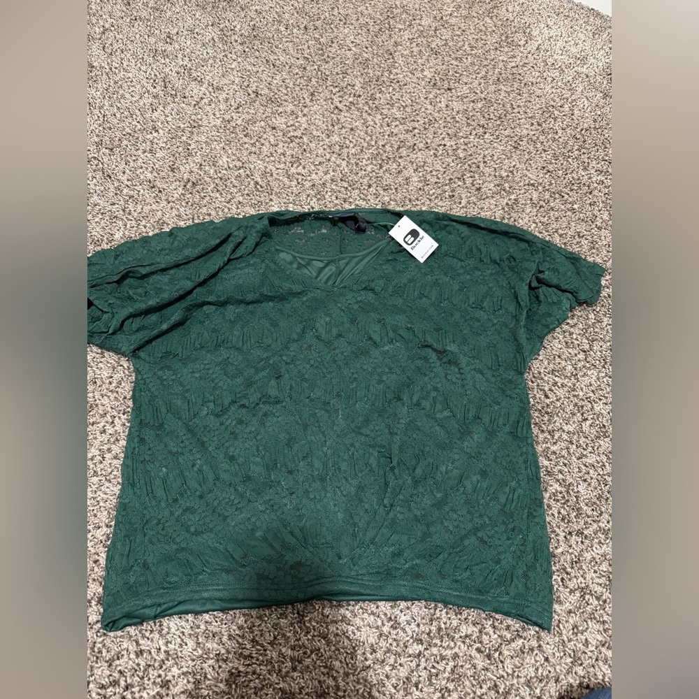 Daytrip Forest Green Lace Blouse